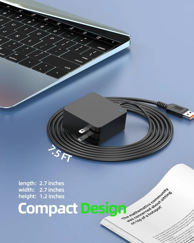 Alt view image 4 of 6 - 65W 40W Charger Replacement for Lenovo Angled Connector Yoga Ideapad 3 Pro 1370 700 900 700-11ISK 900S-12ISK 900-13ISK Laptop