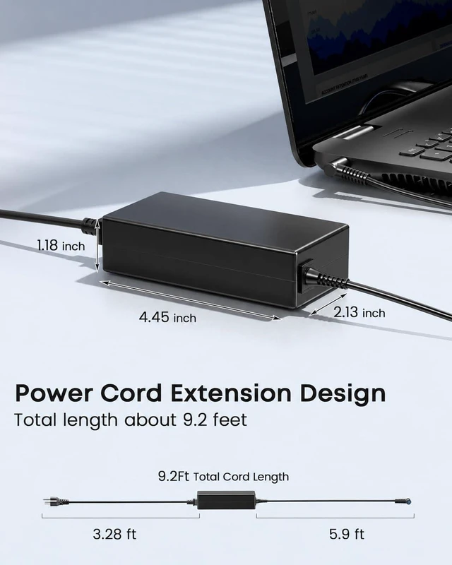 Alt view image 3 of 6 - 65W 45W Charger Compatible with HP Model 14 15 17 Pavilion Laptop