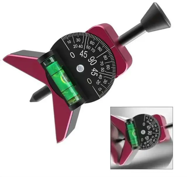 Main image of Adjustable Dial Bubble Protractor with Magnetic Pipe Center Finder for Pipes 1 12 to 6 Inch Y Shaped Aluminum Body for Easy Use