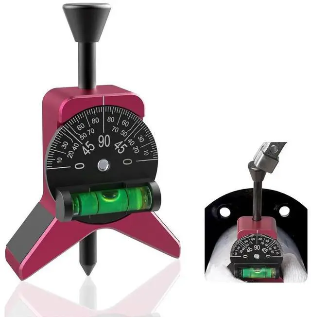 Alt view image 3 of 3 - Adjustable Dial Bubble Protractor with Magnetic Pipe Center Finder for Pipes 1 12 to 6 Inch Y Shaped Aluminum Body for Easy Use