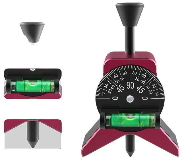 Alt view image 2 of 3 - Adjustable Dial Bubble Protractor with Magnetic Pipe Center Finder for Pipes 1 12 to 6 Inch Y Shaped Aluminum Body for Easy Use