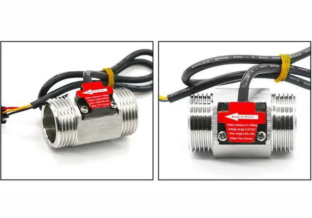 Alt view image 2 of 3 - YF-B Water Flow Hall Stream Sensor Switch Flow Meter DN25 For Industrial Turbine DC3.5~24V Wire Connection Stainless Steel Shaft
