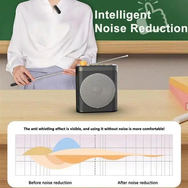 Alt view image 7 of 7 - Wireless Voice Amplifier With Lavalier Microphone, Mini Portable Megaphone Speaker For Teacher, Speaker, Trainer, Coach