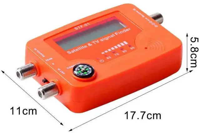Alt view image 3 of 3 - Digital Portable Satellite and TV Signal Detector 2 in 1 with Backlit LCD Display and Buzzer for Signal Monitoring