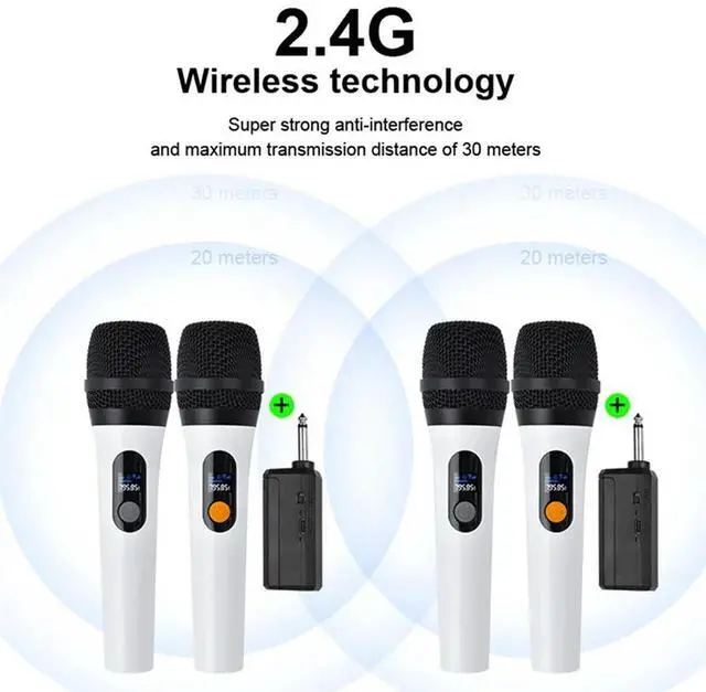 Alt view image 6 of 7 - For Home KTV Karaoke Wireless Handheld Microphone 2.4G Portable Microphone System With Clear Voice, Crisp Sound