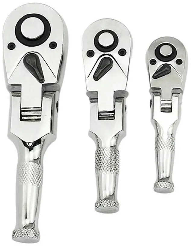 Alt view image 2 of 3 - 3PCS  For Flex-Head Ratchet Wrench 1/4 3/8 1/2 Drive Flexible 72-Tooth Quick-Release For Hand Tools Wrenches Accessory In Stock
