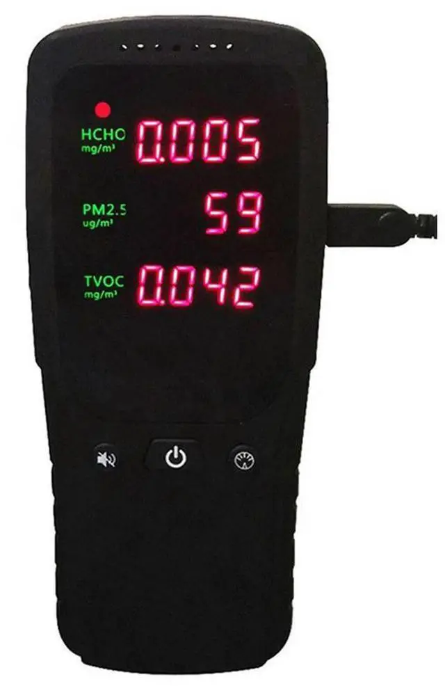 Alt view image 3 of 3 - Real Time Indoor Air Monitoring Device for PM2 5 Formaldehyde and TVOC with Easy Operation to Support Respiratory Health