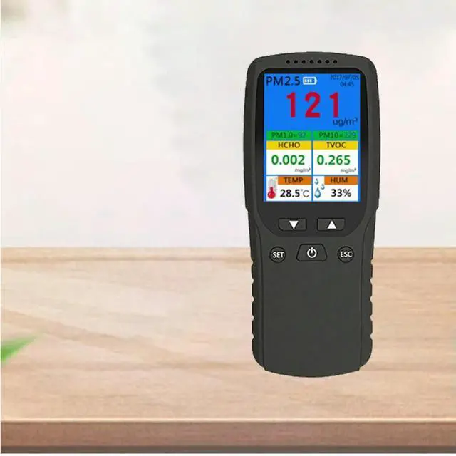 Alt view image 2 of 3 - Formaldehyde Detector PM2.5/TVOC/HCHO Thermohygrometer 1pcs For Test Measurement Tool Accessory In Stock