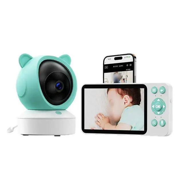 Alt view image 2 of 3 - 5-inch For Tuya Remote Baby Camera Feeding Reminder Temperature Cry Sound Detection Audio Video Babysitter Camera