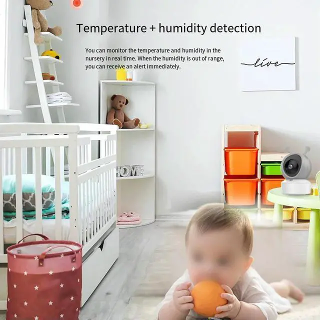 Alt view image 3 of 3 - 5-inch For Tuya Remote Baby Camera Feeding Reminder Temperature Cry Sound Detection Audio Video Babysitter Camera