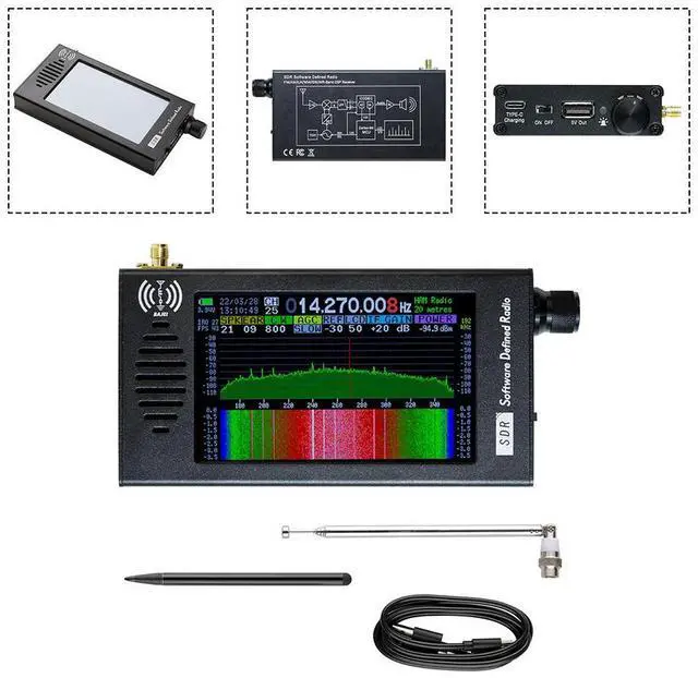 Alt view image 3 of 3 - For DSP Radio Receiver CW/AM/FM/WFM Portable Shortwave Radio Receiver 4.3 Inch For Electrical Equipment Tool Accessory In Stock