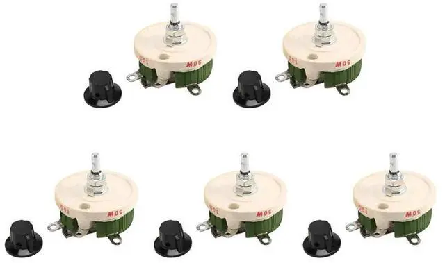 Alt view image 5 of 7 - 5X 50W 10 Ohm Potentiometer Variable Taper Pot Resistor Rheostat