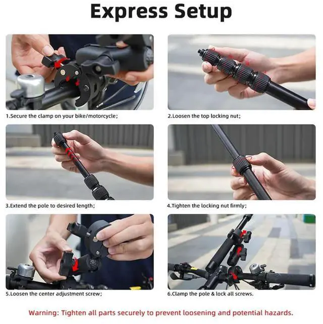 Alt view image 5 of 7 - Sports Camera Accessory Kit For Gopro Panoramic Selfie Stick For Gopro Monopod Mount Bracket Accessory