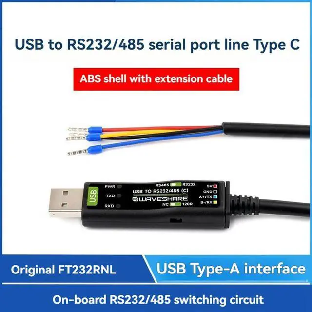 Alt view image 5 of 7 - Waveshare USB To RS232/RS485 Serial Cable Converter With Extension Cord FT232RNL Chip Compatible With Win 7/8/10/11/Macos