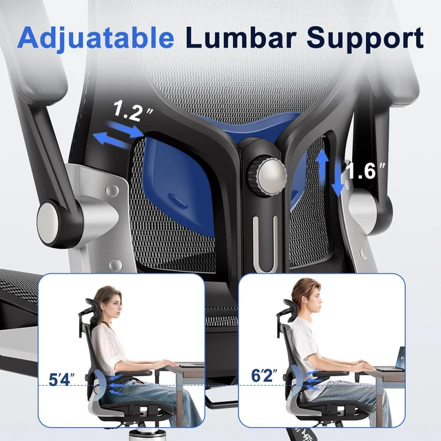 Alt view image 2 of 7 - Ergonomic Office Chair with Adjustable Lumbar Support