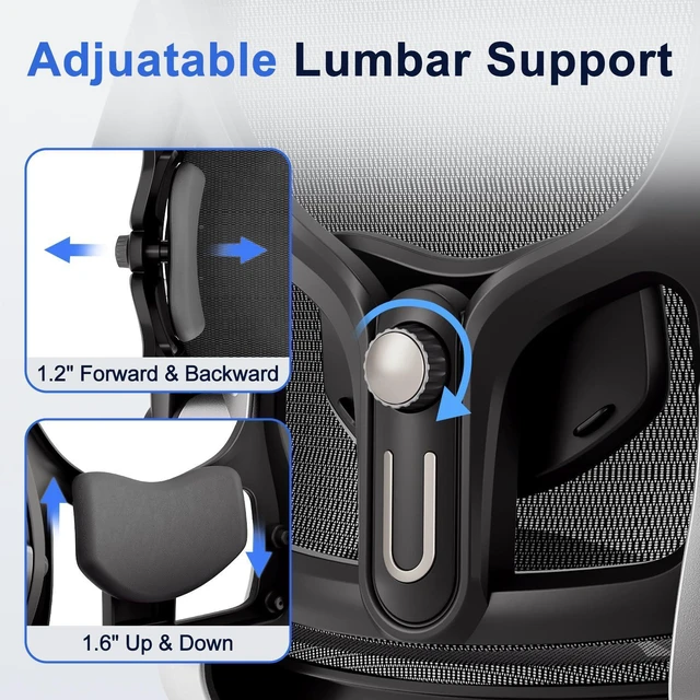 Alt view image 6 of 7 - Ergonomic Office Chair with Adjustable Lumbar Support