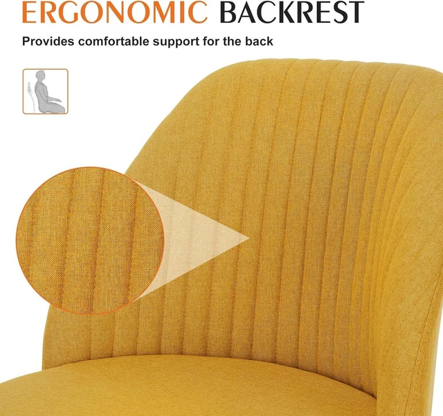 Alt view image 5 of 7 - Armless Home Office Vanity Desk Chair with Wheels