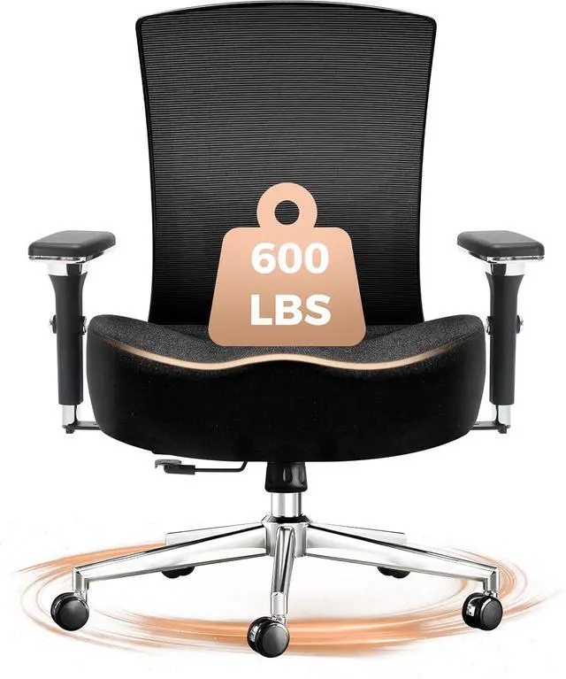 Main image of 600lbs Big and Tall Office Chair,Oversized Ergonomic Breathable Mesh Desk Chair with W-Shape Thicken Seat Cushion,Computer Chair with Upgraded 4D Armrest,Lumbar Support for Heavy People All Day