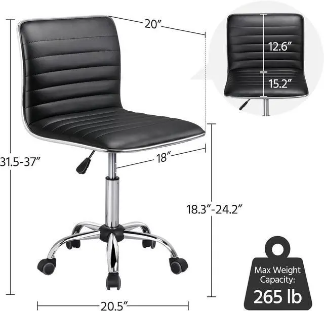 Alt view image 4 of 7 - Glass Drafting Table w/Height Adjustable PU Leather Low Back Armless Chair Drawing Draft Table for Home Office Black