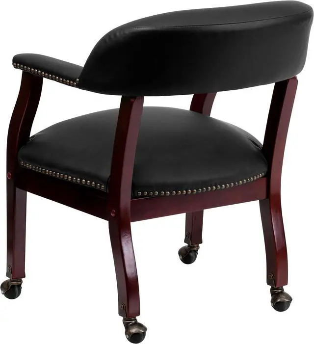 Alt view image 5 of 7 - Flash Furniture Diamond Black LeatherSoft Conference Chair with Accent Nail Trim and Casters