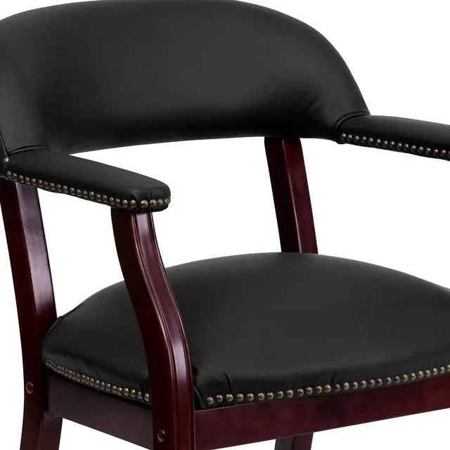 Alt view image 6 of 7 - Flash Furniture Diamond Black LeatherSoft Conference Chair with Accent Nail Trim and Casters