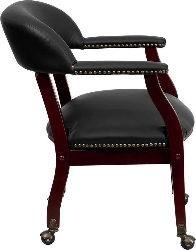Alt view image 7 of 7 - Flash Furniture Diamond Black LeatherSoft Conference Chair with Accent Nail Trim and Casters