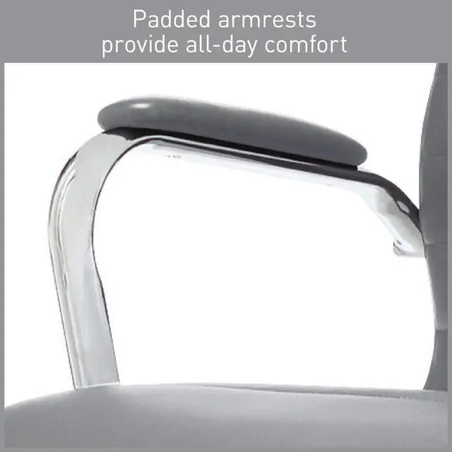 Alt view image 4 of 6 - Realspace® Modern Comfort Series Winsley Bonded Leather Mid-Back Chair, Gray