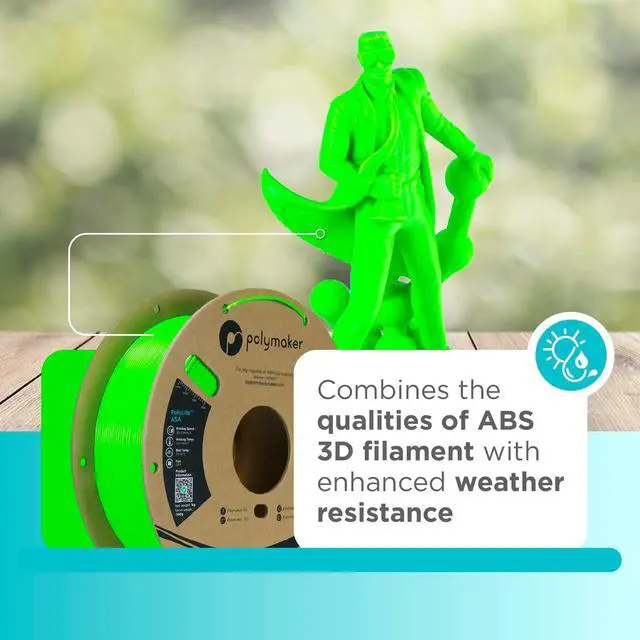 Alt view image 2 of 7 - Polymaker ASA Filament 1.75mm Pop Green, 1kg ASA 3D Printing Filament, Heat & Weather Resistant - ASA 3D Printer Filament Perfect for Printing Outdoor Functional Parts