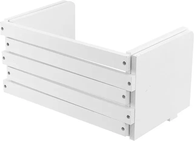 Alt view image 7 of 7 - MyGift White Wood Desktop Bookshelf Organizer, Expandable Adjustable Rack