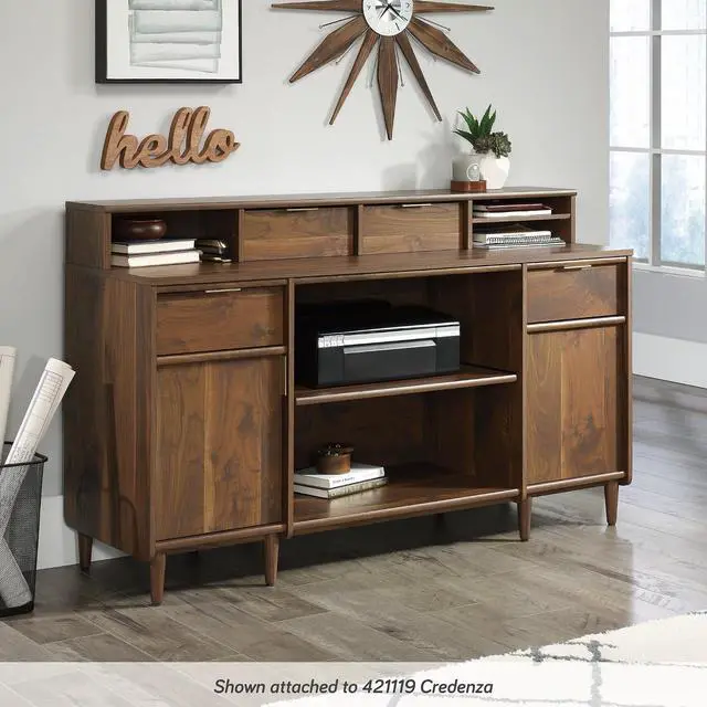 Alt view image 2 of 7 - Sauder Clifford Place Organizer Hutch, Grand Walnut finish