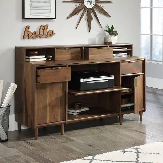 Alt view image 3 of 7 - Sauder Clifford Place Organizer Hutch, Grand Walnut finish