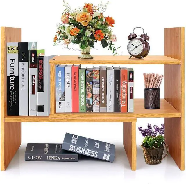 Main image of Sorfity Adjustable Desktop Bookshelf, Desk Organizer Display Shelf Counter Top Bookcase Free Style Display Shelf Rack Office Supplies Storage Shelf Book Multipurpose Bookshelf for Office Kitchen