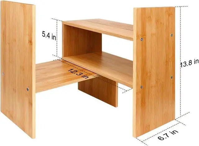 Alt view image 5 of 6 - Sorfity Adjustable Desktop Bookshelf, Desk Organizer Display Shelf Counter Top Bookcase Free Style Display Shelf Rack Office Supplies Storage Shelf Book Multipurpose Bookshelf for Office Kitchen