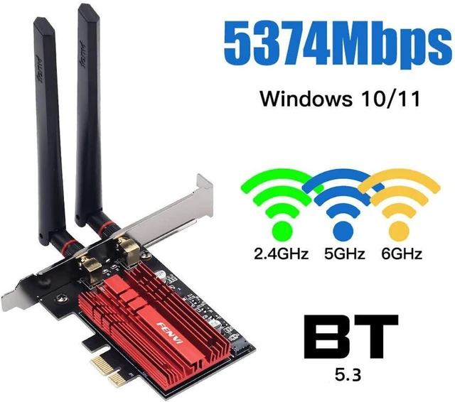 Alt view image 2 of 7 - WiFi 6E AX210 PCI-E WiFi Network Card BT5.3 160MHz Tri-Band Expands WiFi into 6GHz/5GHz/2.4GHz 5400Mbps Gigabit AX210ngw Desktop PC PCIe Wireless Adapter WiFi 6E 802.11ax ac MU-MIMO for Windows 11/10