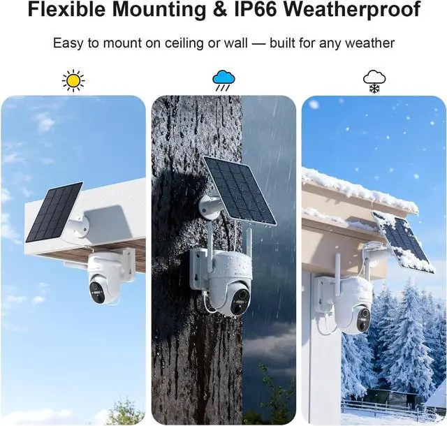 Alt view image 5 of 7 - HOSAFE.COM 360° View WiFi Solar Security Cameras Wireless Outdoor