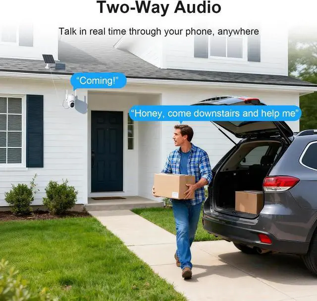 Alt view image 7 of 7 - HOSAFE.COM 360° View WiFi Solar Security Cameras Wireless Outdoor