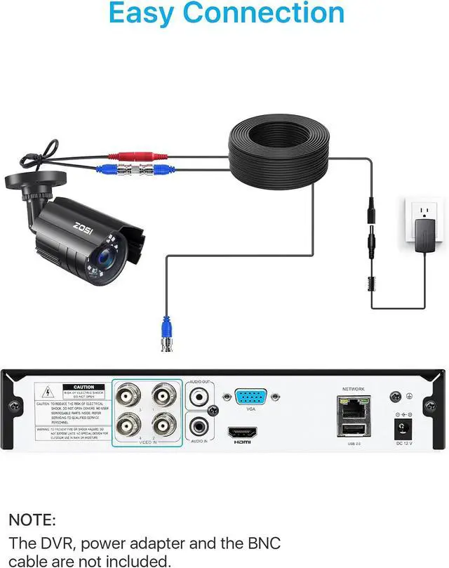 Alt view image 6 of 7 - ZOSI 2-Pack 1080P HD TVI Security Cameras, 2MP Outdoor Indoor Weatherproof CCTV Cameras with Night Vision & Metal Housing, 4-in-1 TVI/CVI/AHD/CVBS for 1080P/5MP/4K Analog DVR System.