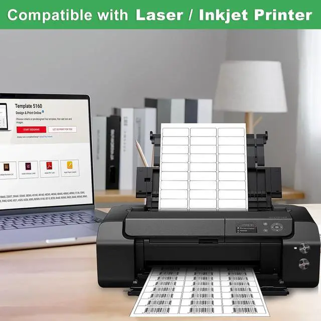 Alt view image 4 of 7 - Address Labels, OausTect 1" x 2-5/8" Mailing Label for Envelopes, 3000 White Blank Printable 8.5"×11" Sticker Labels Paper for Laser/Inkjet Printer, 30 Up Per Sheet (100 Sheets)