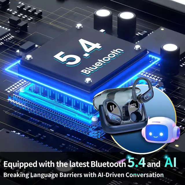 Alt view image 6 of 7 - AI Real Time Translation Earbuds, Bluetooth 5.4 Translator Earphones, Blue