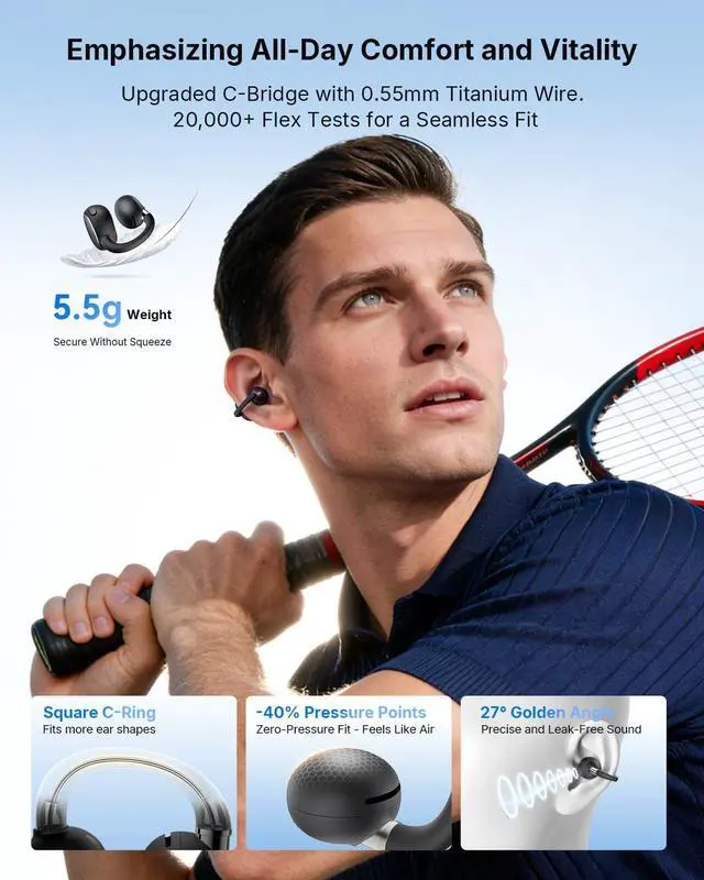 Alt view image 2 of 7 - Clip 2 Open Ear Earbuds, Clip On Headphones, AI Translation Earbuds