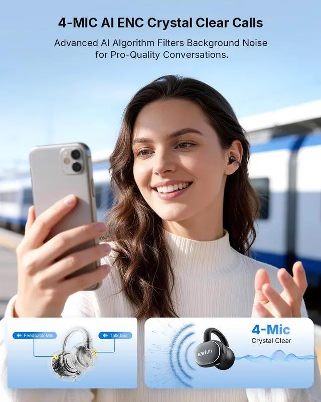 Alt view image 4 of 7 - Clip 2 Open Ear Earbuds, Clip On Headphones, AI Translation Earbuds
