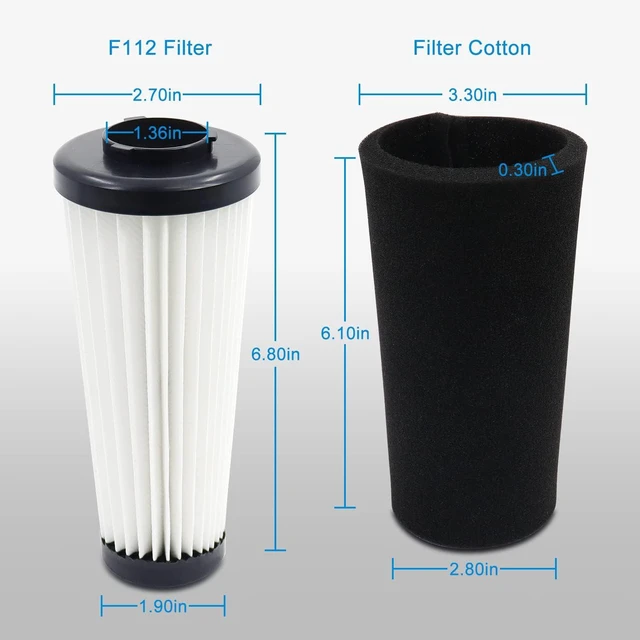 Alt view image 6 of 7 - F112 Filter Replacement 6 Pack For Dirt Devil Upright Vacuum Cleaner