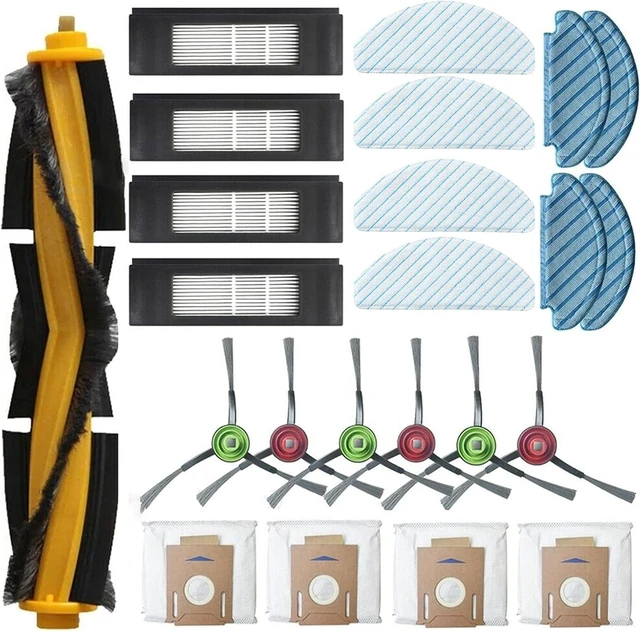 Main image of Accessories Kit for Yeedi Vac/Vac Max Vac 2 Pro Station Robotic Vacuum Cleaner, 1 Main Brush,6 Side Brushes,4 Hepa Filter,4 Disposable mopping Pad,4 Washable Mop Pads,4 Dust Bags (Set 3)