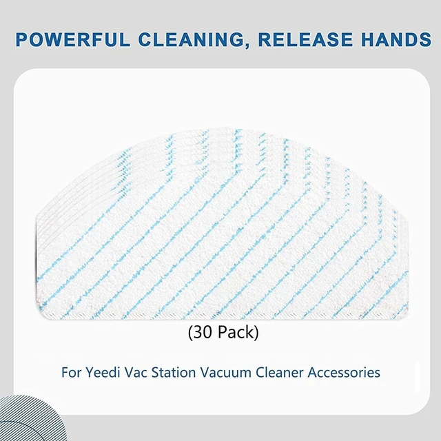 Alt view image 6 of 7 - Accessories Kit for Yeedi Vac/Vac Max Vac 2 Pro Station Robotic Vacuum Cleaner, 1 Main Brush,6 Side Brushes,4 Hepa Filter,4 Disposable mopping Pad,4 Washable Mop Pads,4 Dust Bags (Set 3)
