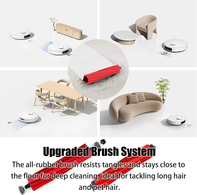 Alt view image 3 of 7 - Eifrthe Q7 Replacement Parts Compatible with Roborock Q7 Q7+ Q7 Max Q7 Max+ Robot Vacuum Cleaner,2 Main Brush, 6 Mop Cloth Pads, 6 Side Brushes, 6 HEPA Filters,6 Dust Bag