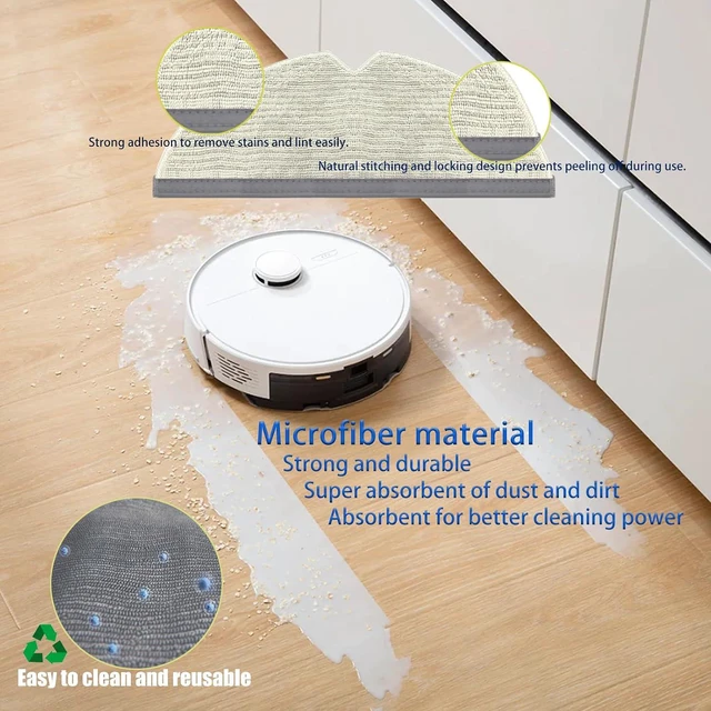 Alt view image 6 of 7 - Eifrthe Q7 Replacement Parts Compatible with Roborock Q7 Q7+ Q7 Max Q7 Max+ Robot Vacuum Cleaner,2 Main Brush, 6 Mop Cloth Pads, 6 Side Brushes, 6 HEPA Filters,6 Dust Bag