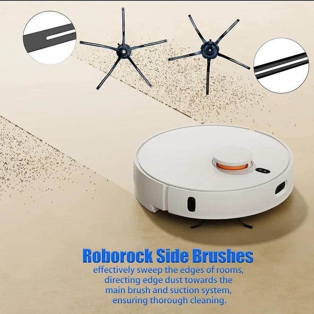 Alt view image 7 of 7 - Eifrthe Q7 Replacement Parts Compatible with Roborock Q7 Q7+ Q7 Max Q7 Max+ Robot Vacuum Cleaner,2 Main Brush, 6 Mop Cloth Pads, 6 Side Brushes, 6 HEPA Filters,6 Dust Bag