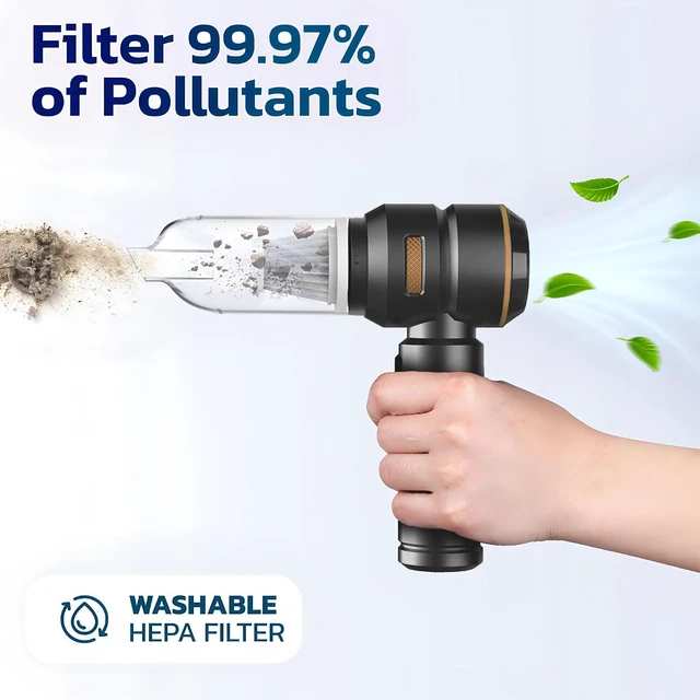 Alt view image 6 of 6 - Handheld Vacuum Cordless, Car Vacuum Cleaner, Portable Mini Compressed Air Blower, Duster. Strong Suction Brushless Motor. 4-in-1 21000Pa Wireless Hand Vacuum, Type C Port, for Car, Home, Office.