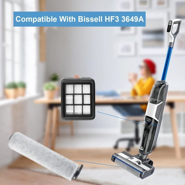 Alt view image 6 of 7 - Replacement Brush Roller Filter Set For Bissell HF3 3649A Vacuum Cleaner, Efficient Cleaner Filter Set Compatible with Bissell HF3, 2 Brush Roller and 4 Filters and 4 Sponges