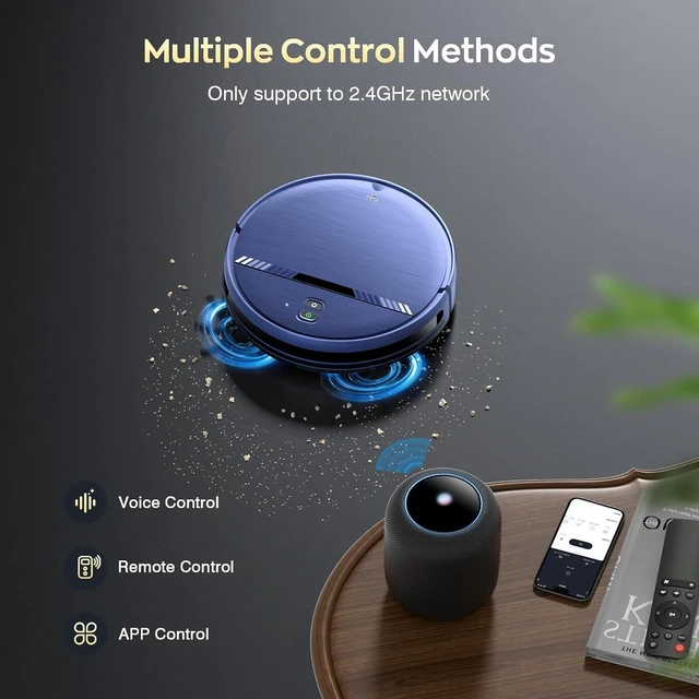 Alt view image 3 of 7 - iMartine Robot Vacuum and Mop Combo, Strong Suction, 2-in-1 Dust Box and Water Tank, Works with Alexa/Google Assistant, Long Runtime, Schedule, Quiet, Ideal for Hard Floors, Low-Pile Carpets and Pets